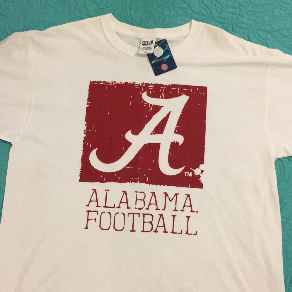Alabama Football White T-Shirt (Size L)